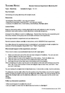 Electricity Science Experiment - A simple circuit