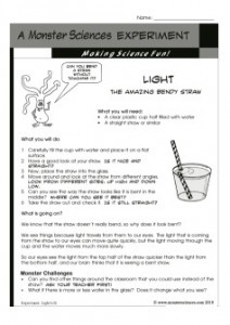 Light Science Experiment - Refraction:  Bending straws