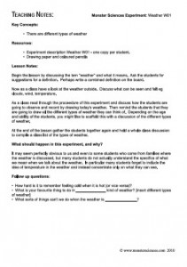 Weather Science Experiment - Types of weather