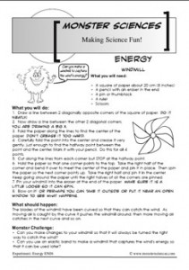 Energy Science Experiment:  Make a Windmill