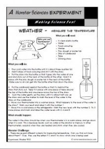 Weather Science Experiment:  Make a thermometer