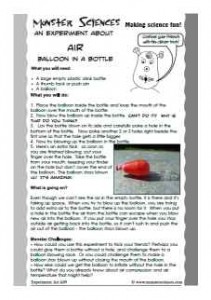 Air Science Experiment:  Balloon in a bottle