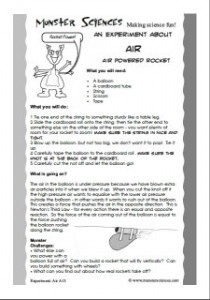 Air Science Experiment: Air powered rocket