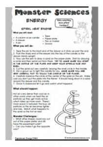 Energy Science Experiment:  Heat spirals