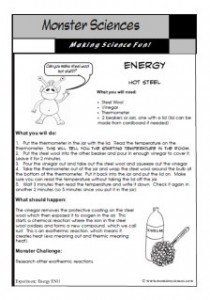 Energy Science Experiment:  Hot Steel
