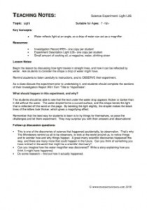 Light Science Experiment:  Oil Magnifier