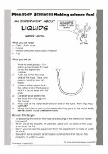 Liquids Science Experiment:  Make a water level