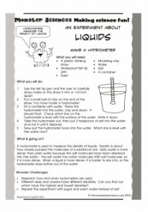 Liquids Science Experiment:  Make a hydrometer