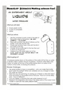 Liquids Science Experiment:  Water Pressure