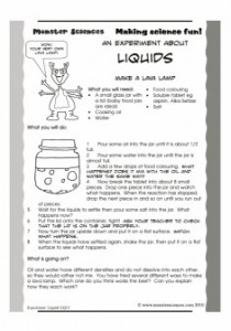 Liquids Science Experiment:  Lava Lamp