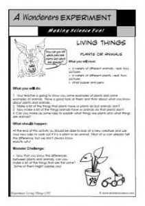 Living Things Science Experiment - Plants and animals