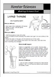 Living Things Science Experiment:  Do plants eat?