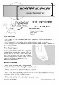 Weather Science Experiment:  Follow the sun